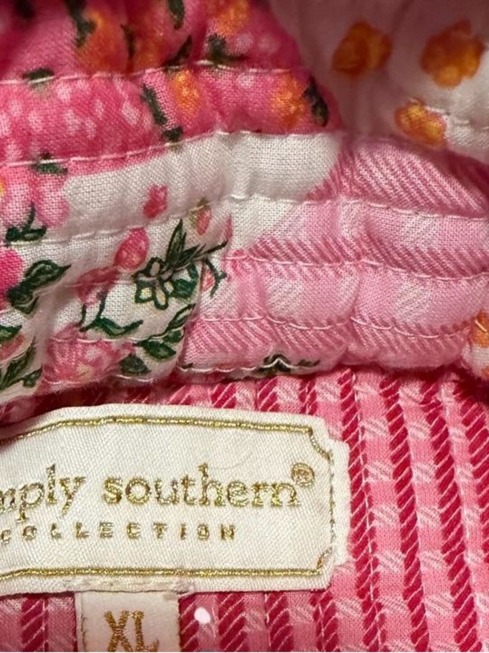 Simply Southern Pink Quilted Floral Patchwork Jacket - Picture 3 of 3